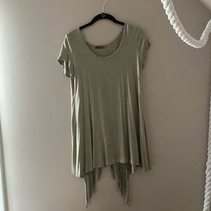Army Green flair back Top